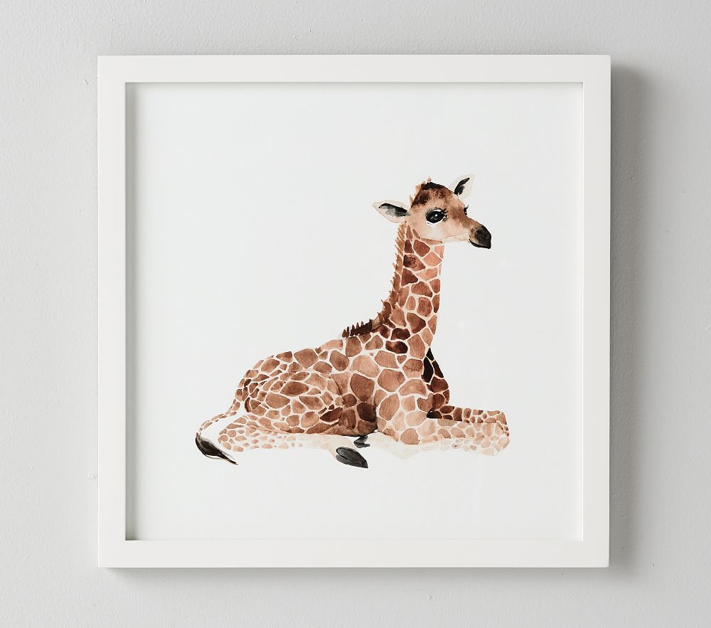 Giraffe Nursery Animal Framed Art